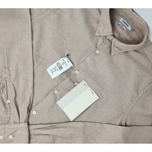 NEW J. Lindeberg Dani Button Down Oxford Shirt Men's Medium Beige Slim Fit NWT